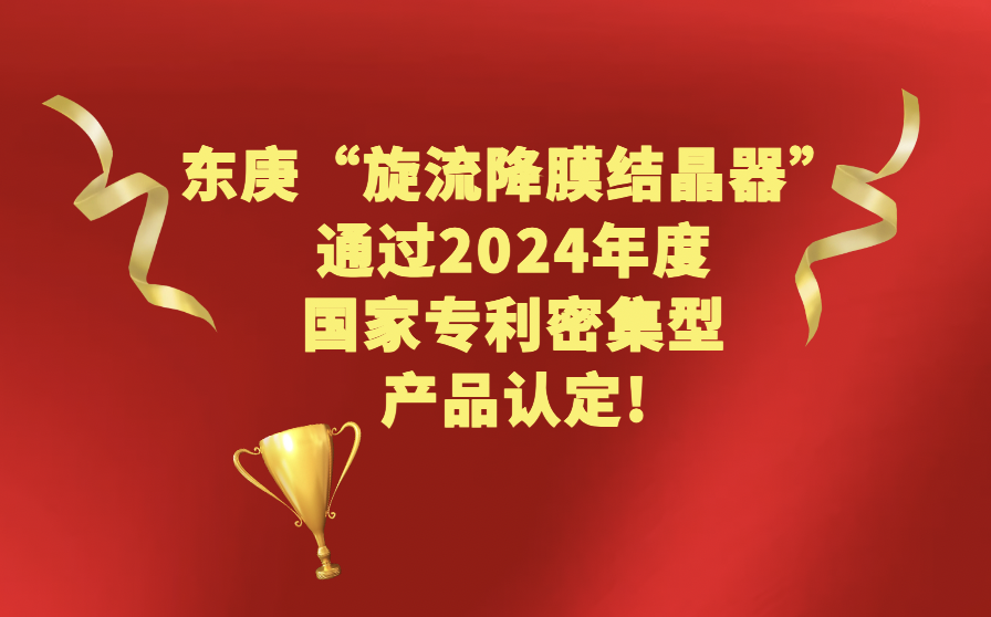 东庚荣誉 | “旋流降膜结晶器”通过2024年度国家专利密集型产品认定!