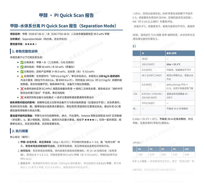 一份可下载PDF报告，包含8项输出