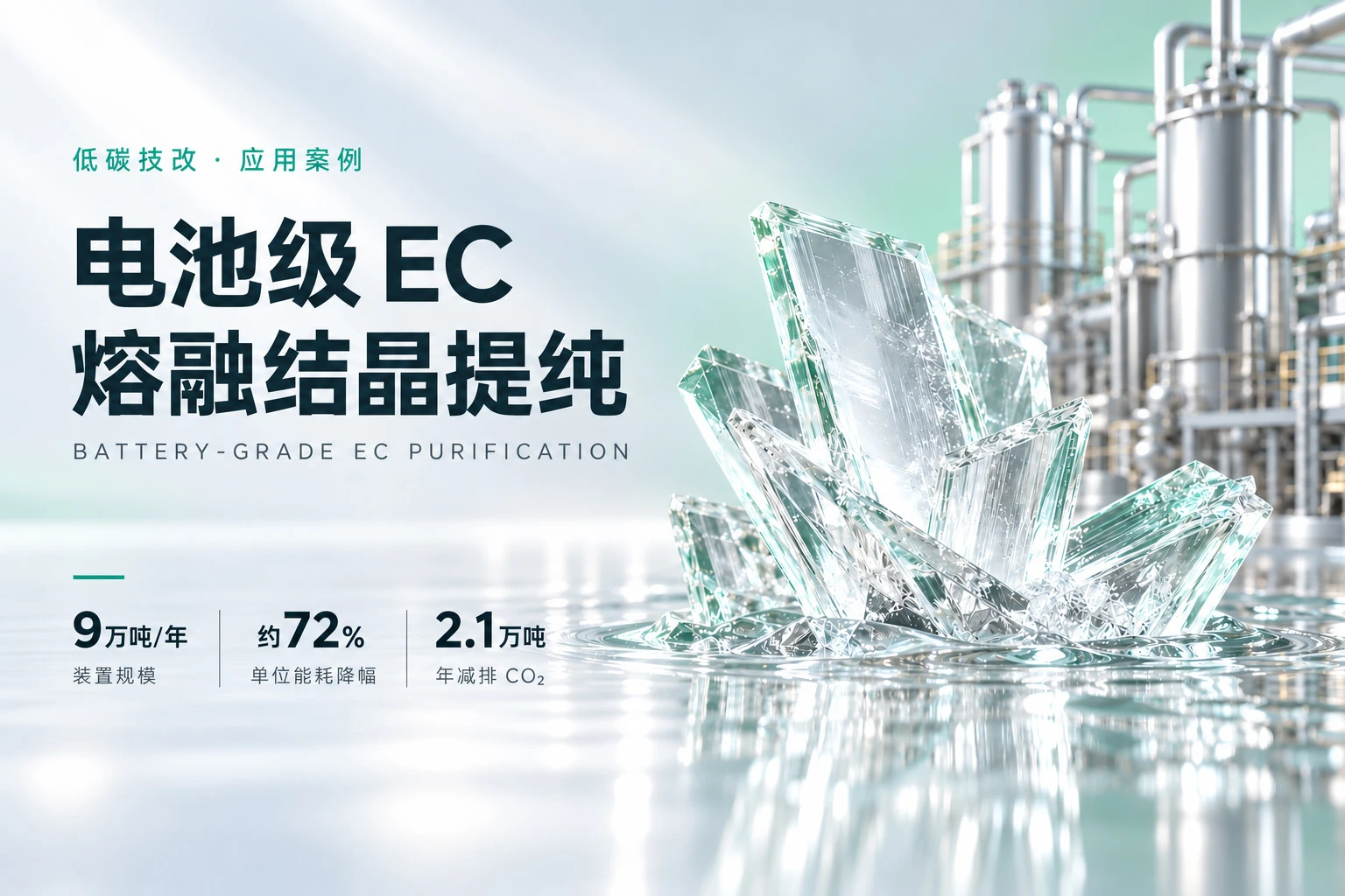 电池级碳酸乙烯酯熔融结晶提纯低碳技改案例
